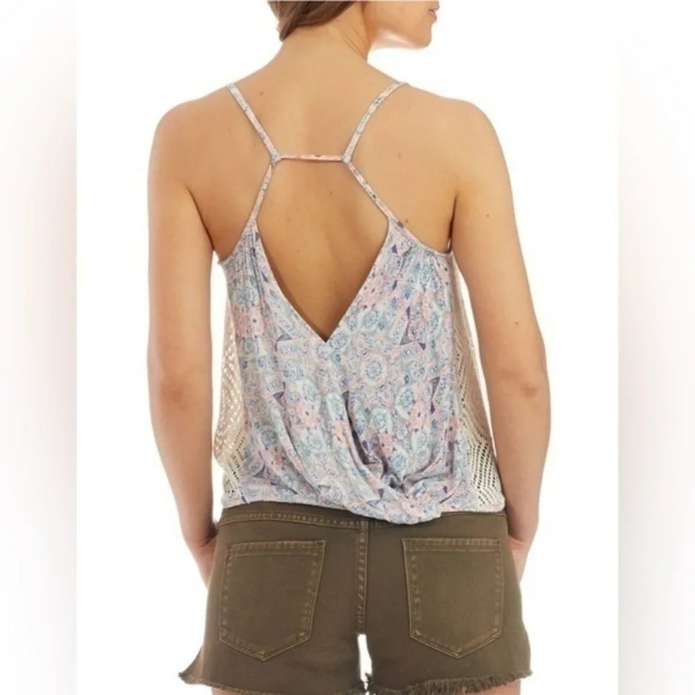 Free People Miles Away Tank Crocheted Inset Size XS